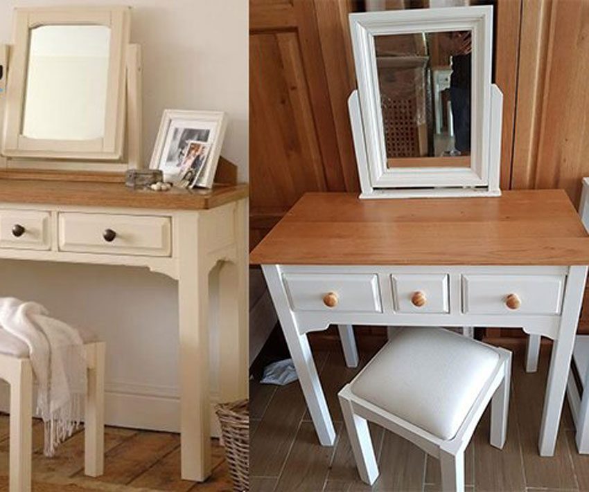 Bàn trang điểm trắng nóc sồi 1m05 x 30 x 75 - Hàng chính hãng