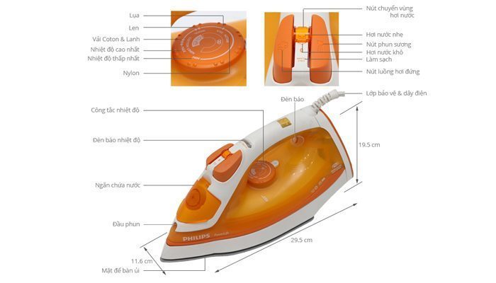 Bàn ủi hơi nước Philips GC2960 - Hàng chính hãng