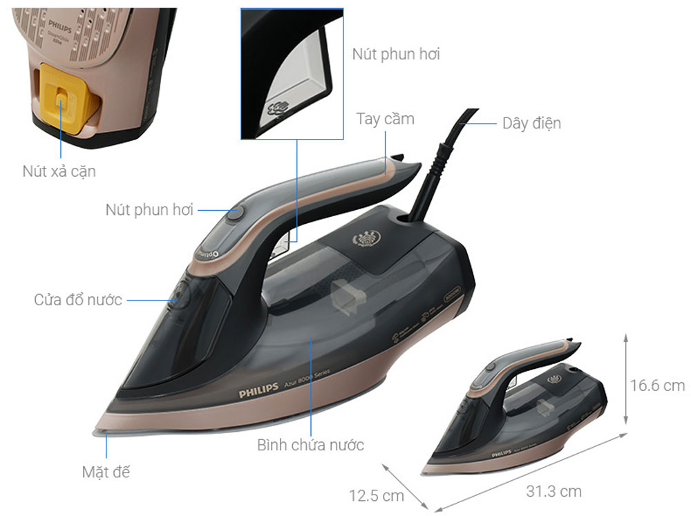 Bàn ủi hơi nước Philips DST8041/80 - Hàng chính hãng