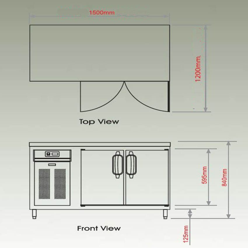bản vẽ Bàn đông 2 cánh BS 2DF5/C 1.5m