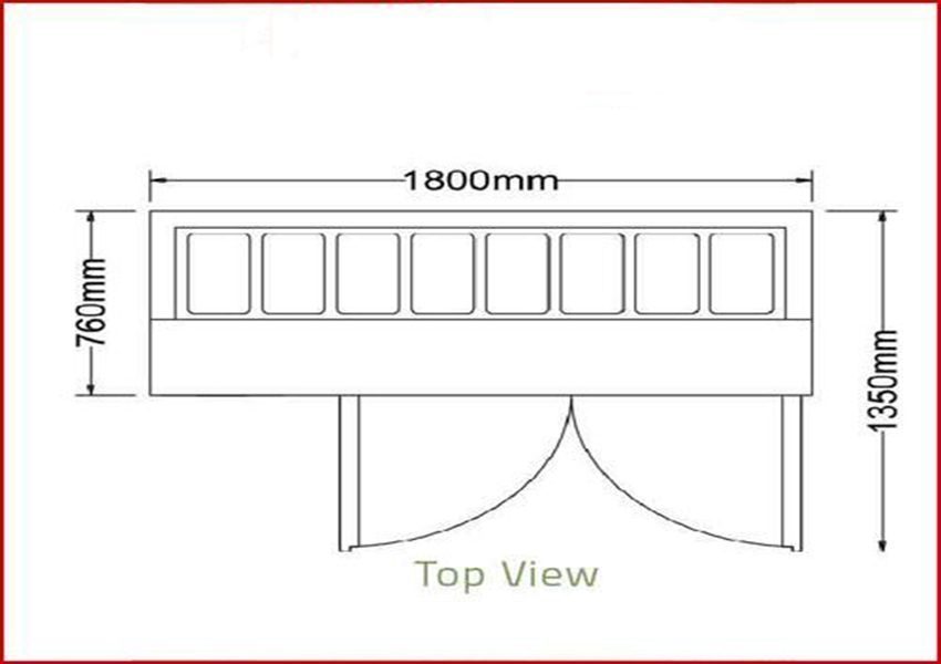 Bản vẽ bàn lạnh Pizza Berjaya BS2D/PCF6/Z 1,8m
