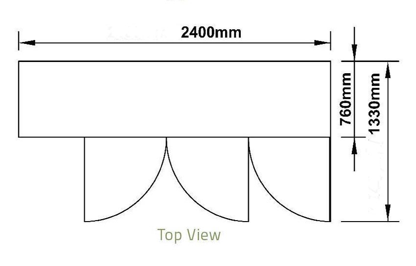 Bàn mát 3 cánh Berjaya BS 3DC8/C 2,4m - Hàng chính hãng