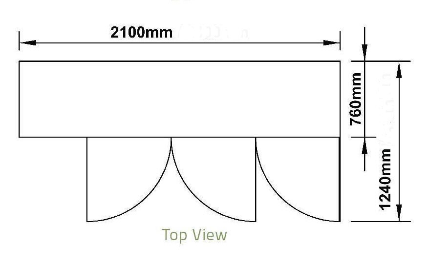 Bàn mát 3 cánh Berjaya BS 3DC7/C 2,1m - Hàng chính hãng