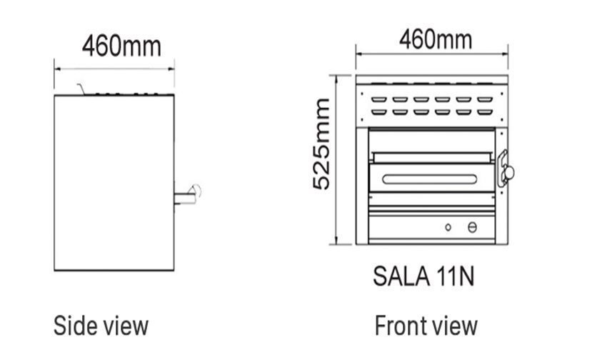 bản vẽ Lò nướng Salamader gas Berjaya SALA 11N