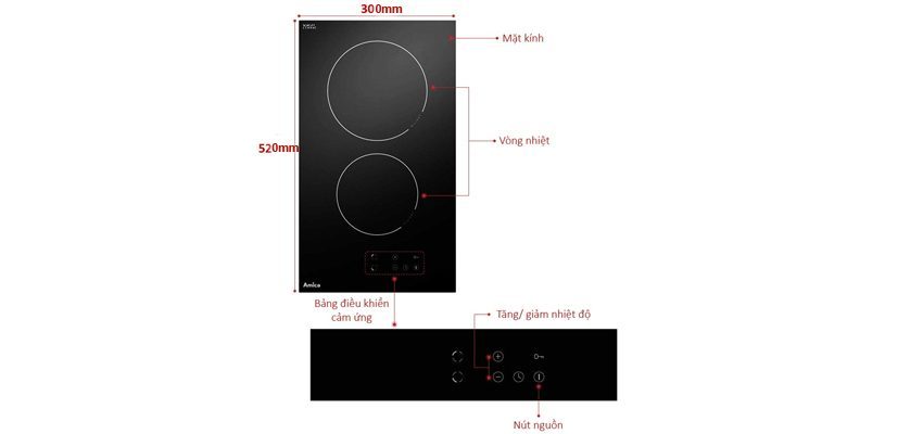 Bếp điện Amica PH3200ZT - Hàng chính hãng