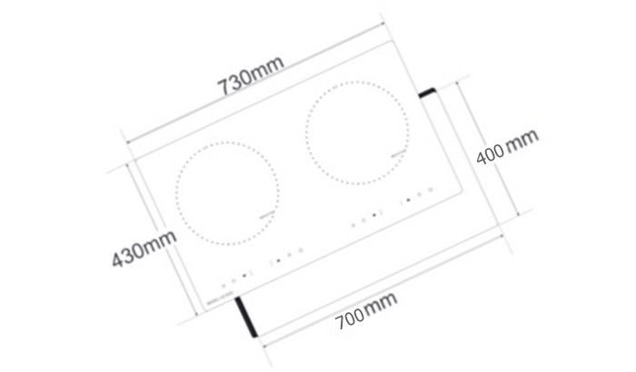 Bếp đôi điện từ hồng ngoại Canzy CZ 500-2IH - Hàng chính hãng