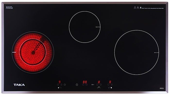 Bếp điện từ hồng ngoại ba Taka IR3EU - Mặt kính Schott Ceran Đức - Hàng chính hãng