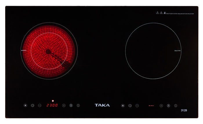 Bếp đôi hồng ngoại - điện từ Taka TK-IR2B - Hàng chính hãng