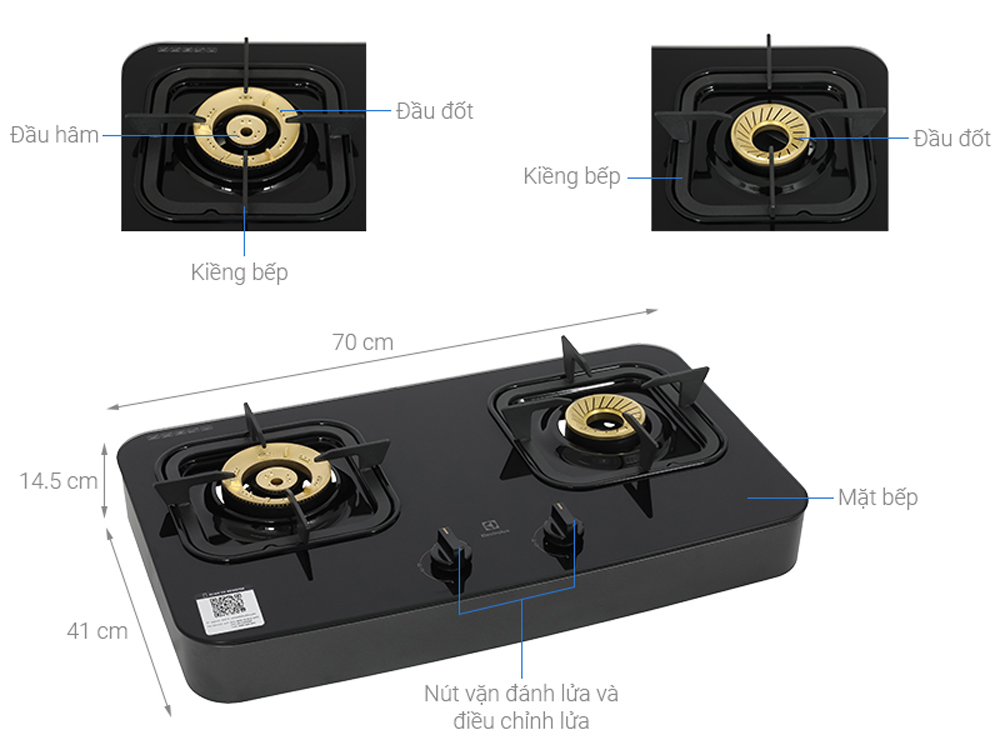 Bếp gas dương Electrolux ETG7266GKR - Hàng chính hãng