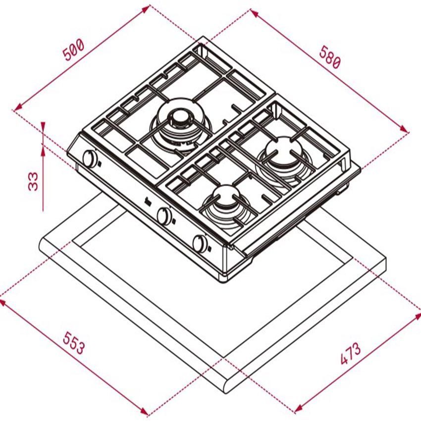 Bếp gas âm Teka EX-60.1 3G AI AL DR CI - Hàng chính hãng