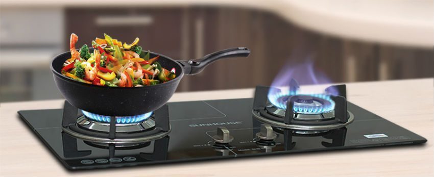 Bếp gas âm kính 2 lò Sunhouse SHB5533 - Hàng chính hãng