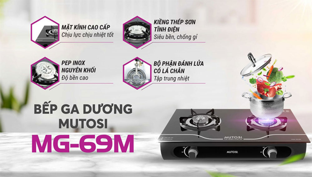 Bếp gas dương Mutosi MG-69M - Hàng chính hãng