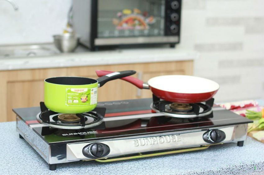 Bếp gas dương kính 2 lò Sunhouse SHB202MT