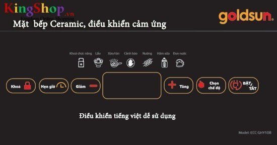 Bếp điện hồng ngoại Goldsun ECC-GHY108 - Công suất 2000W - Hàng chính hãng