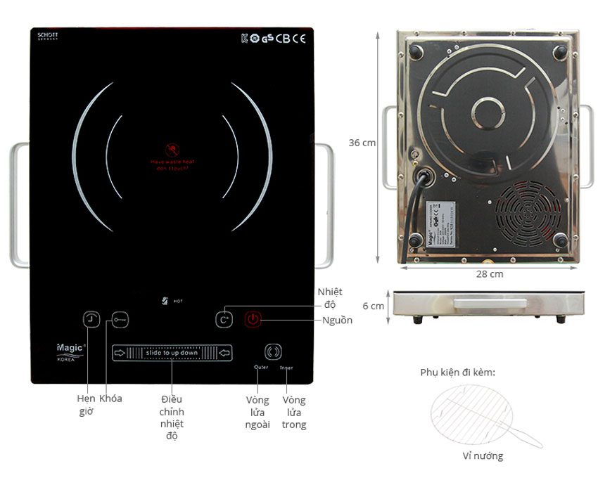 Bếp hồng ngoại Magic Korea A38N - Hàng chính hãng