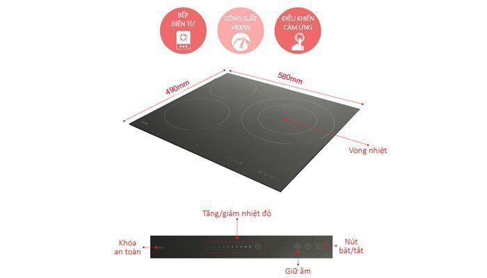 Bếp từ Amica PI6530STU - Hàng chính hãng