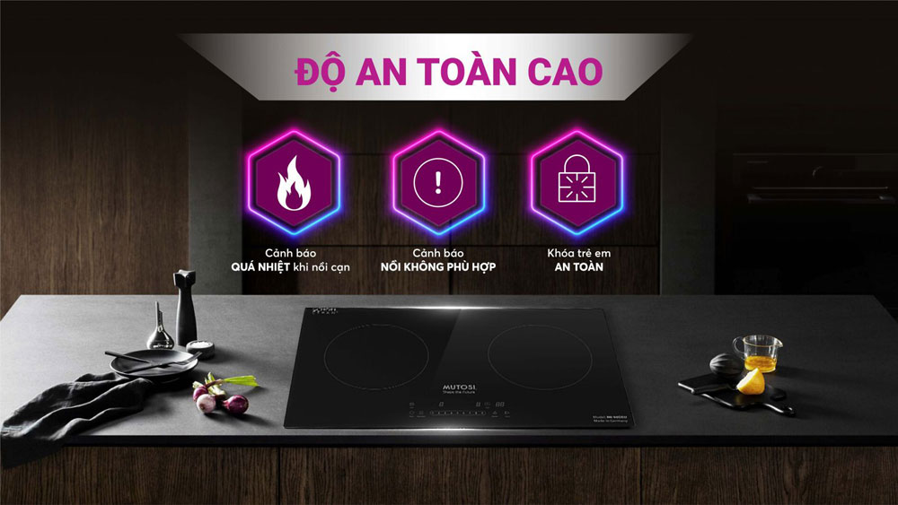 Bếp điện từ đôi Mutosi MI-98DEU - Hàng chính hãng