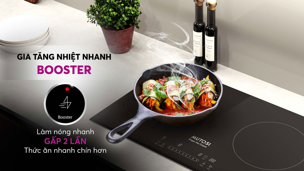 Bếp điện từ đôi Mutosi MI-98DEU - Hàng chính hãng