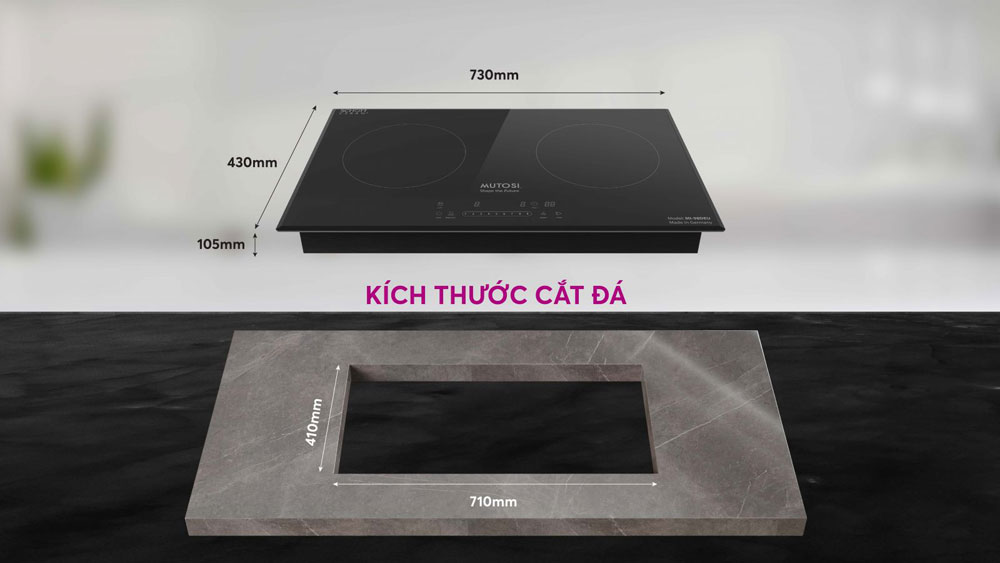 Bếp điện từ đôi Mutosi MI-98DEU - Hàng chính hãng