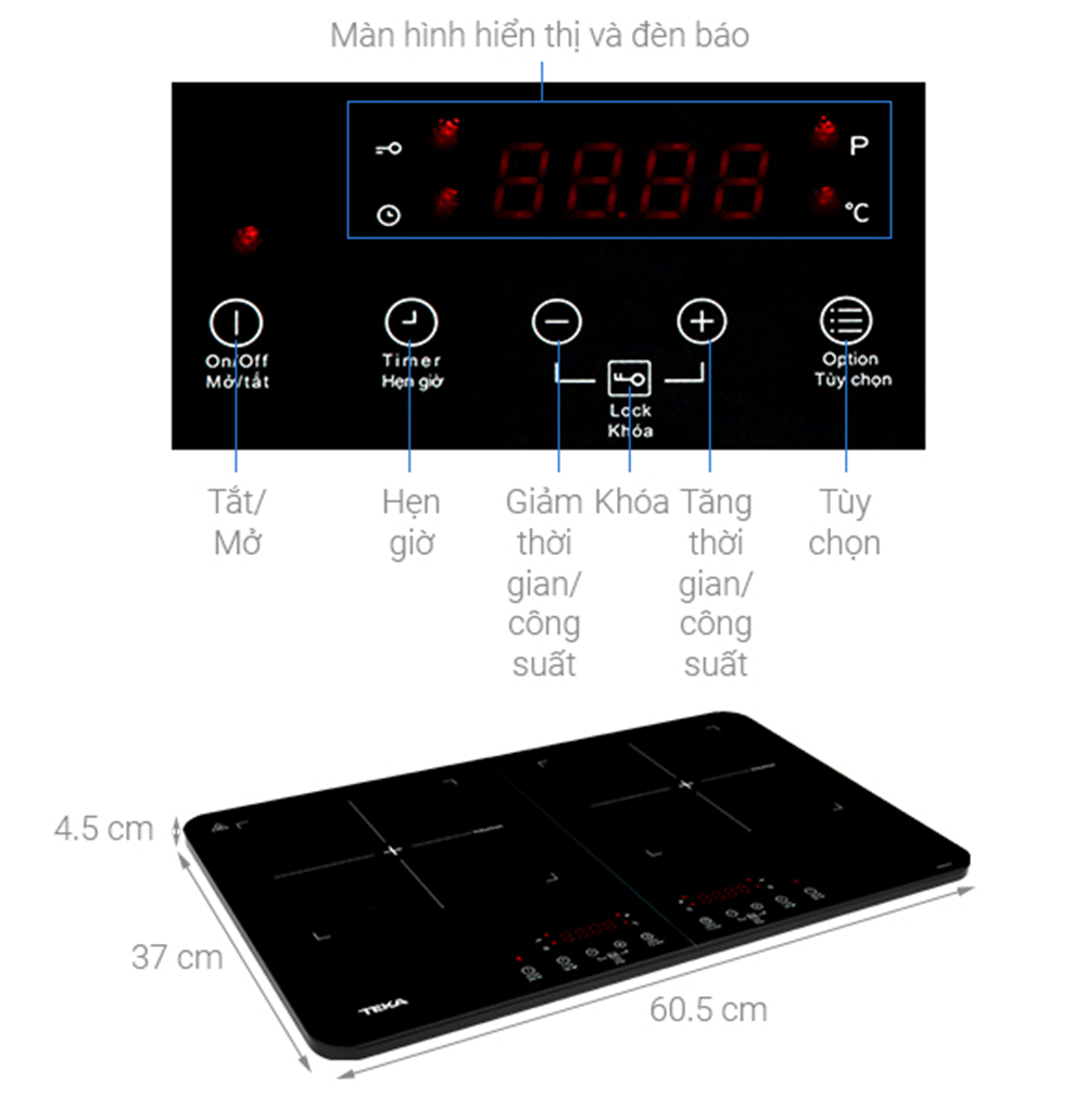 Bếp điện từ đôi Teka DS3502-P - Hàng chính hãng