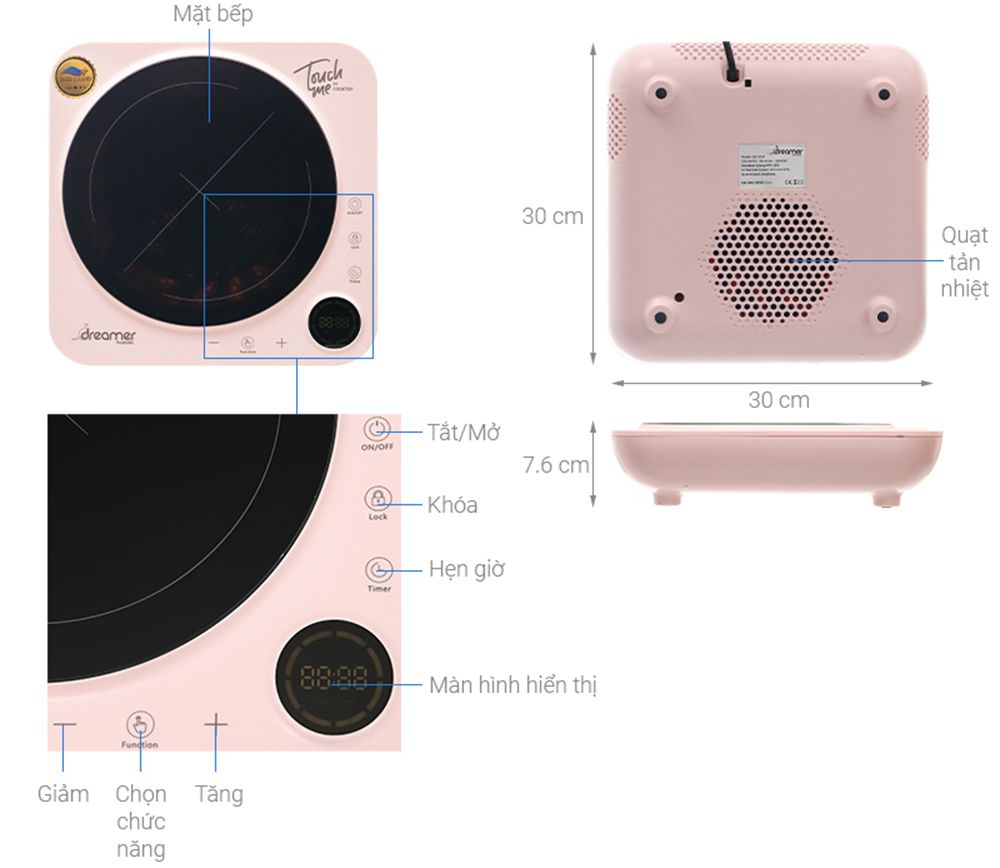 Bếp điện từ đơn Dreame DC-IH01P - Hàng chính hãng