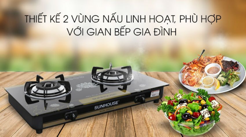 Bếp gas dương mặt kính Sunhouse SHB3818