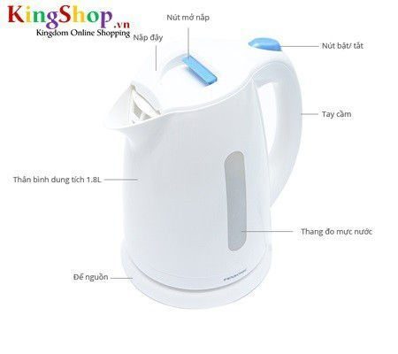 Bình đun siêu tốc Pensonic PAB-1701 - Dung tích 1.8L - Hàng chính hãng