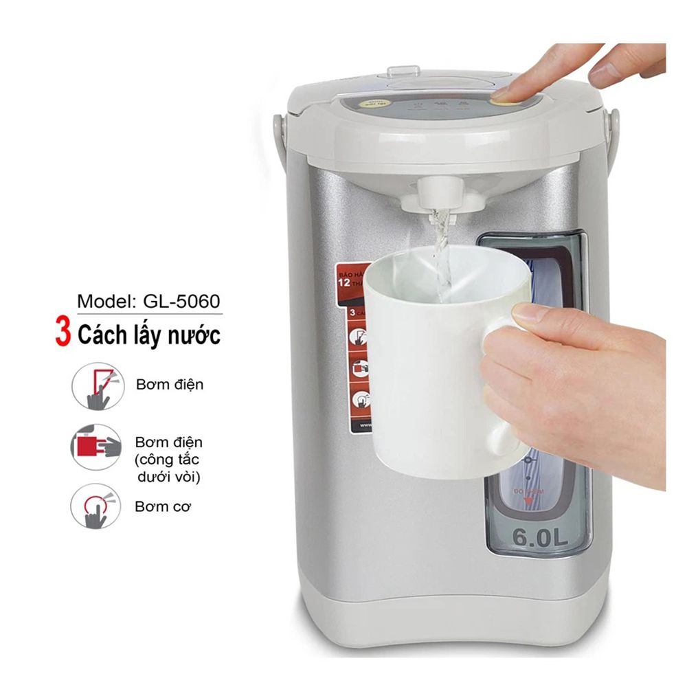 Bình thủy điện Gali GL-5060 - Hàng chính hãng