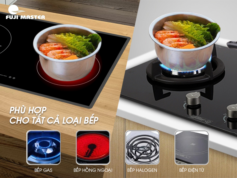 Bộ nồi inox 7 món FujiMaster FJM-1322 - Hàng chính hãng