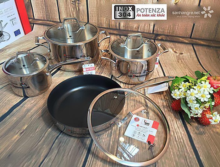 Bộ nồi chảo inox Elmich Potenza EL-2851 - Hàng chính hãng