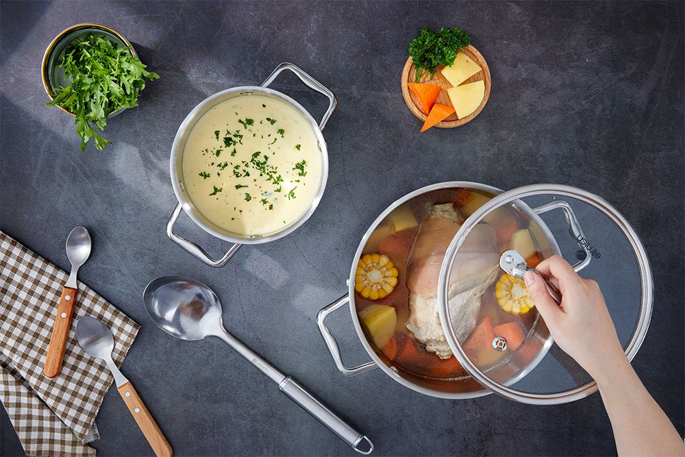 Bộ nồi inox liền khối Elmich Trimax ECO EL-8006 size 16, 20cm - Hàng chính hãng