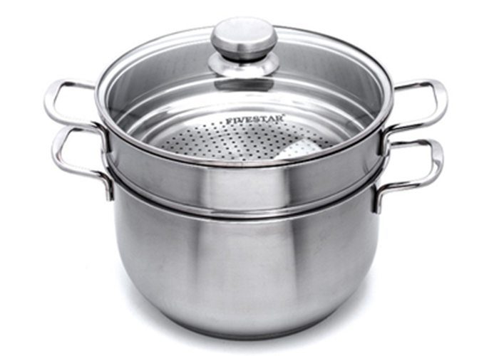 Bộ nồi xửng 3 đáy nắp kính Fivestar ST26-3DG - Hàng chính hãng