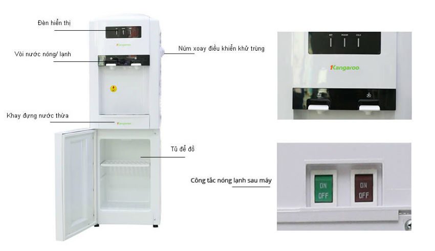 Cây Nước Nóng Lạnh Kangaroo KG38N - Hàng chính hãng