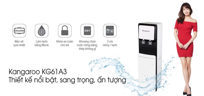 Cây lọc nước nóng lạnh Kangaroo KG61A3 5 lõi - Hàng chính hãng