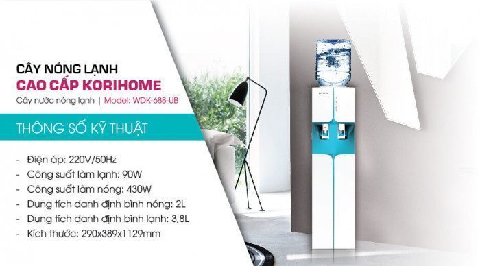 Máy nước nóng lạnh Korihome WDK-688-UB - Hàng chính hãng