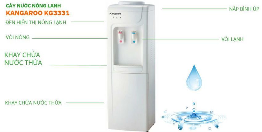 Cây Nước Nóng Lạnh Kangaroo KG3331 - Hàng chính hãng