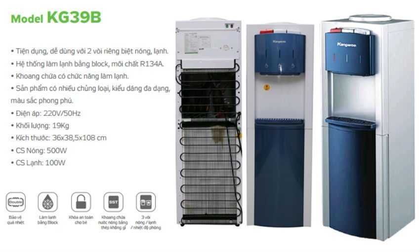 cấu tạo Cây Nước Nóng Lạnh Kangaroo KG39B