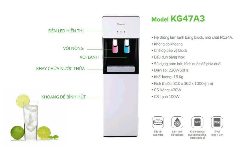 Cây nước nóng lạnh Kangaroo KG47A3 - Hàng chính hãng