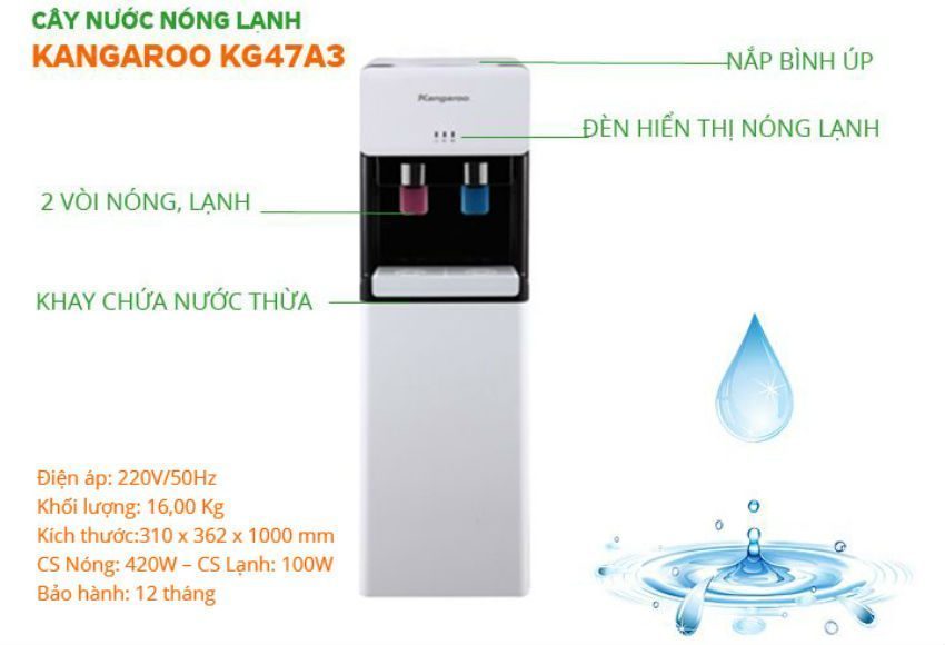 Cây nước nóng lạnh Kangaroo KG47A3 - Hàng chính hãng