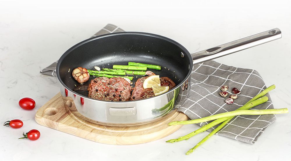 Chảo Inox 2 lớp cao cấp đáy liền Trimax XS EL-3754 size 28cm - Hàng chính hãng