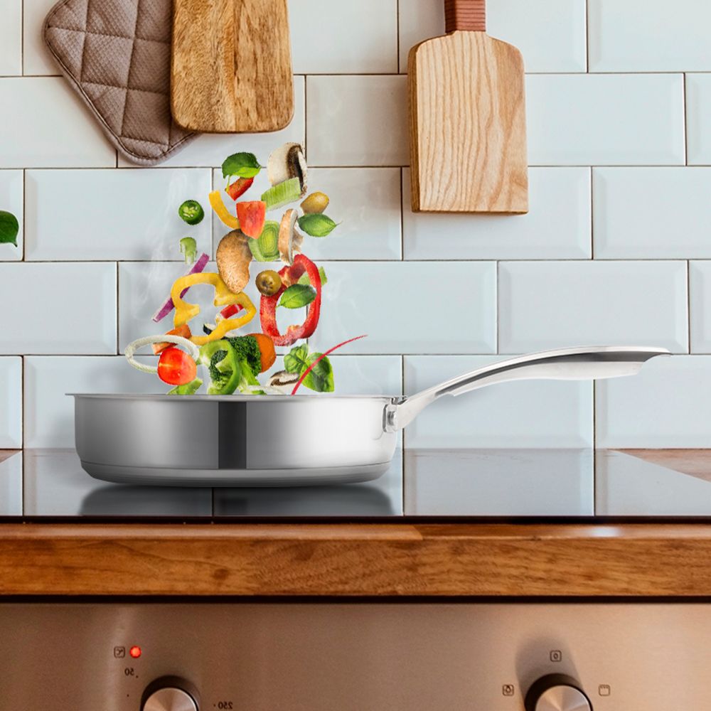 Chảo Inox chống dính 3 đáy MaxA EL-3762 size 20cm - Hàng chính hãng