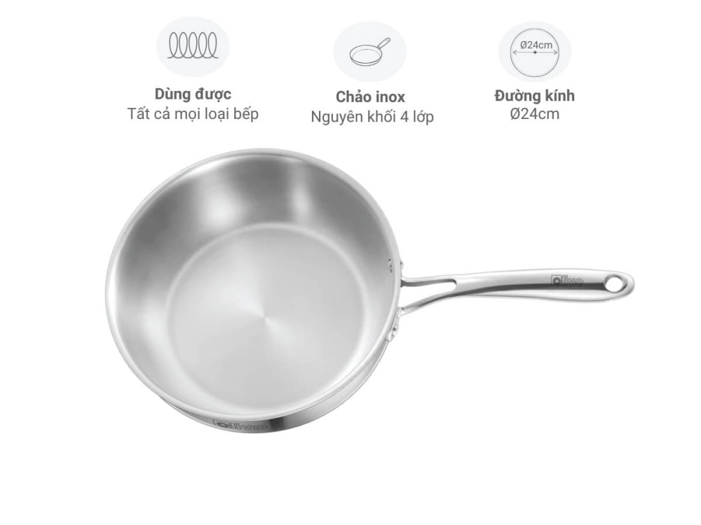 CHẢO 4 LỚP INOX OLIVO STEVE X - Hàng chính hãng