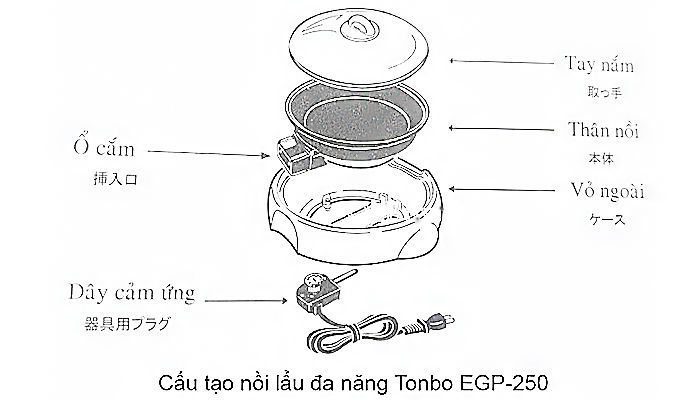 Chảo lẩu nướng Tonbo Japan EGP-250 - Hàng chính hãng