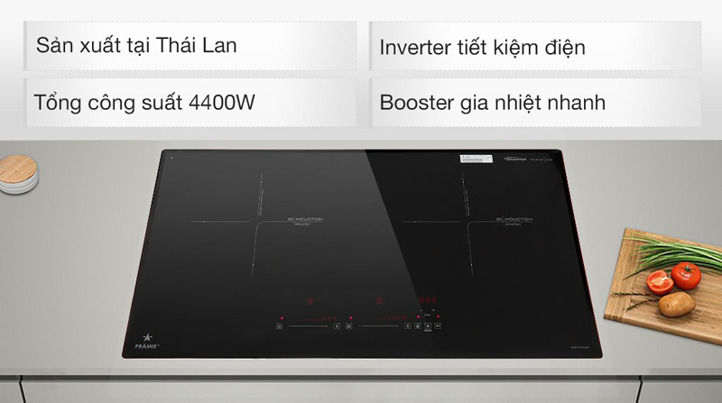 Bếp điện từ đôi lắp âm Pramie PRTH-2022 - Hàng chính hãng