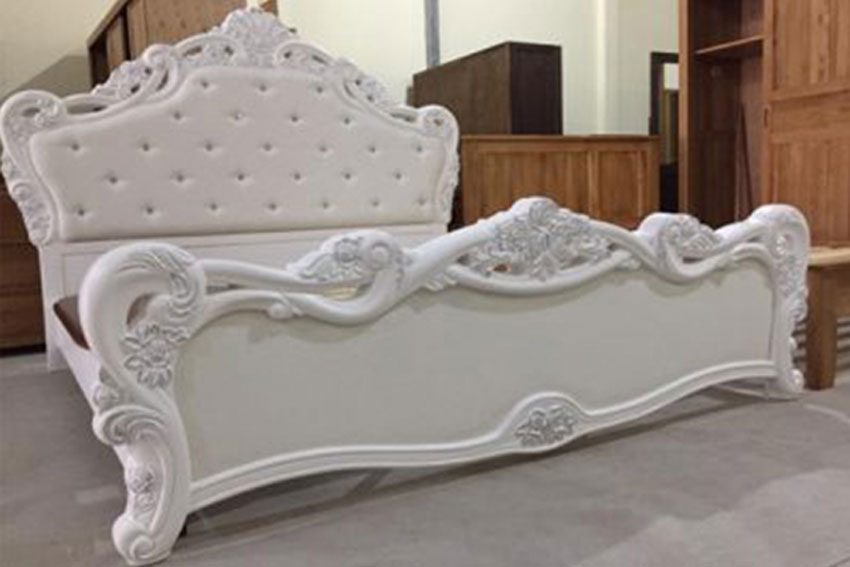 Giường trắng xuất khẩu 1m8 x 2m - Hàng chính hãng
