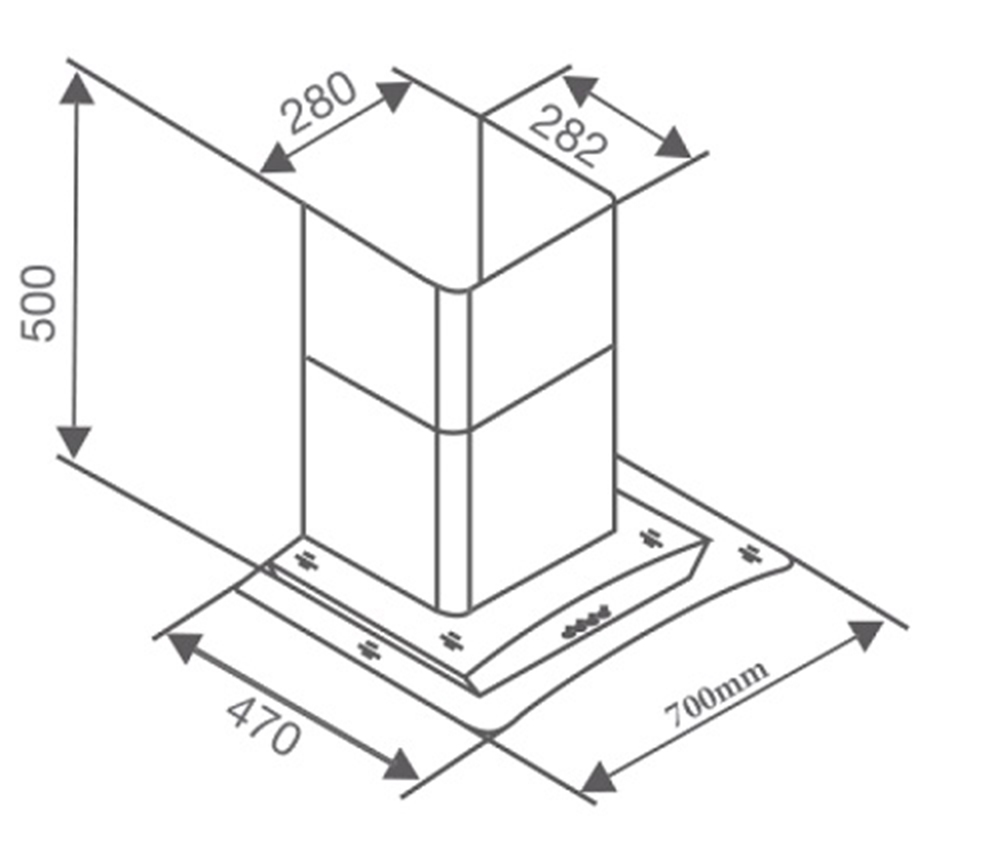 Máy hút mùi tum kính Canzy CZ-3890Q - Hàng chính hãng