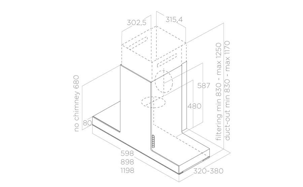 Máy hút mùi áp tường Elica HAIKU WH/A/120 - Hàng chính hãng