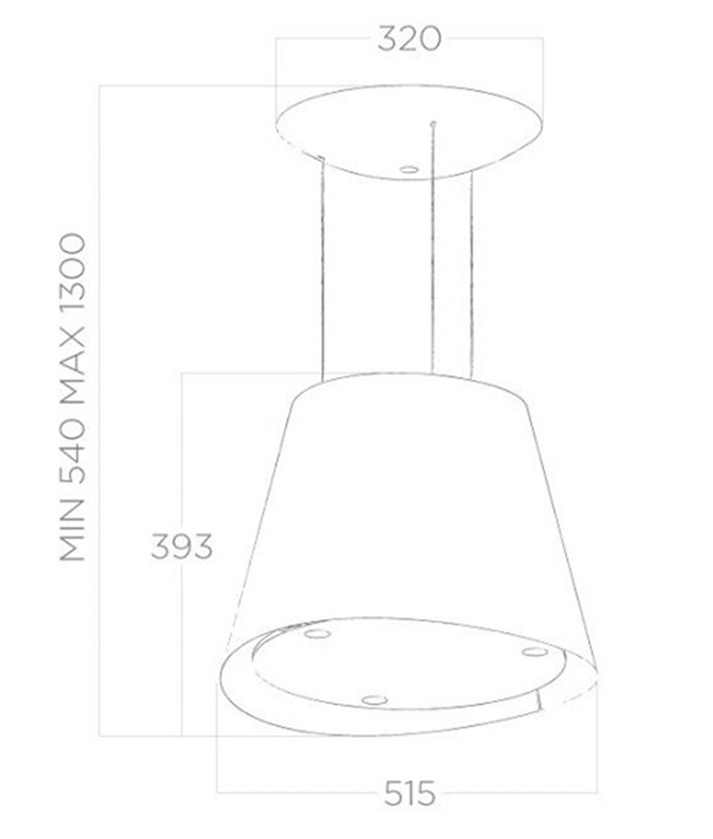 Máy hút múi đảo đèn Elica EASY WH/F/50 - Hàng chính hãng