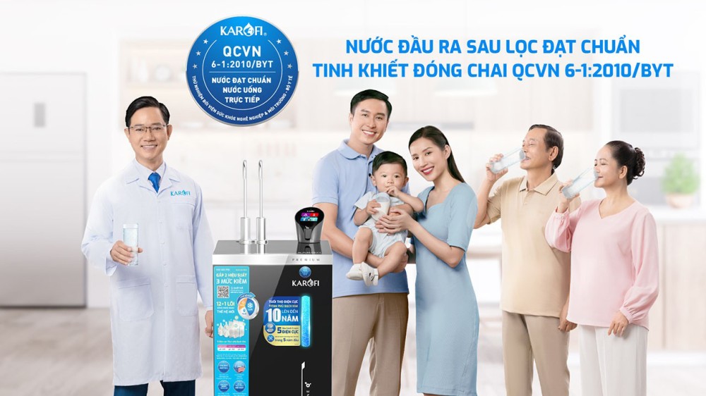 Máy lọc nước nóng lạnh Hydro-ion kiềm Karofi KAE-S86 PRO - Hàng chính hãng