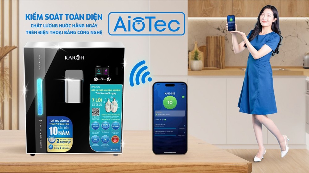 Máy chuyển đổi Hydro-ion kiềm Karofi KAE-S16 - Hàng chính hãng